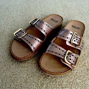 Earth Sandals - Sand Havana Size 8 Rose Gold